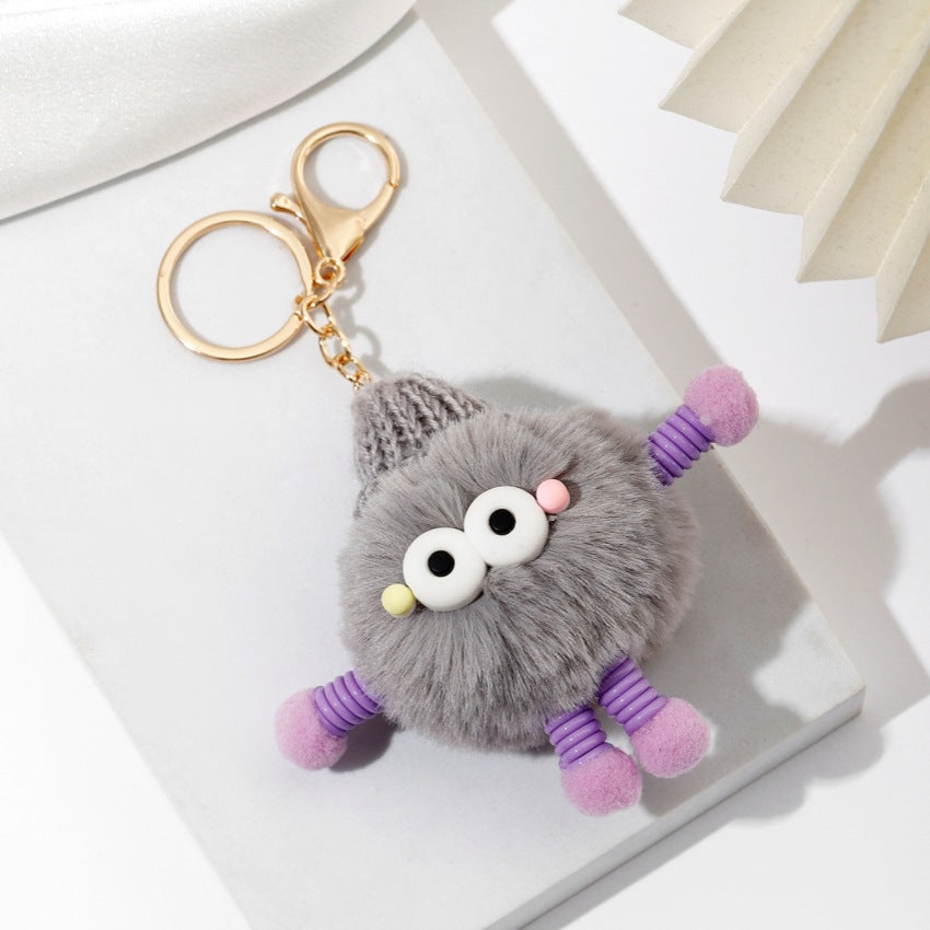 Wholesale Cute Wool Hat Small Coal Ball Keychain
